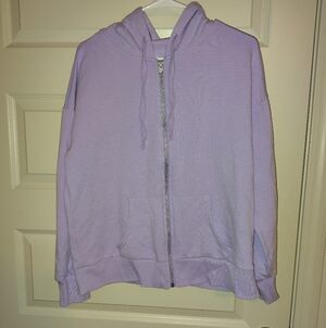 Lavender Zip-Up Hoodie Time And Tru Size Large